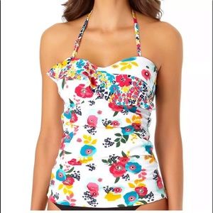 Liz Claiborne Floral Tankini Swimsuit Top